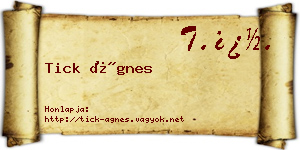Tick Ágnes névjegykártya